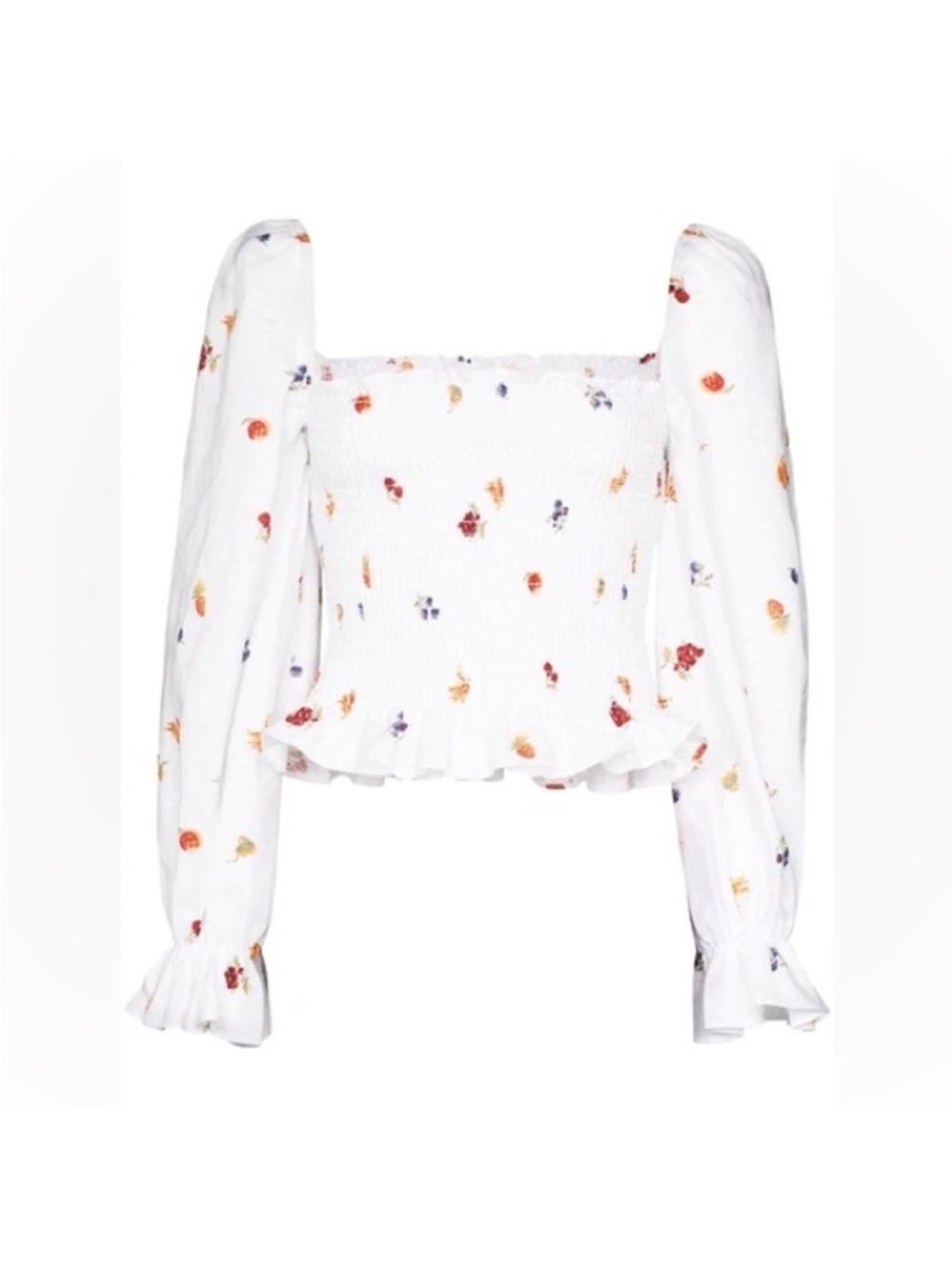 Reformation Tangerine Linen Top in Fruit Loops size Small $148 - Picture 4 of 14